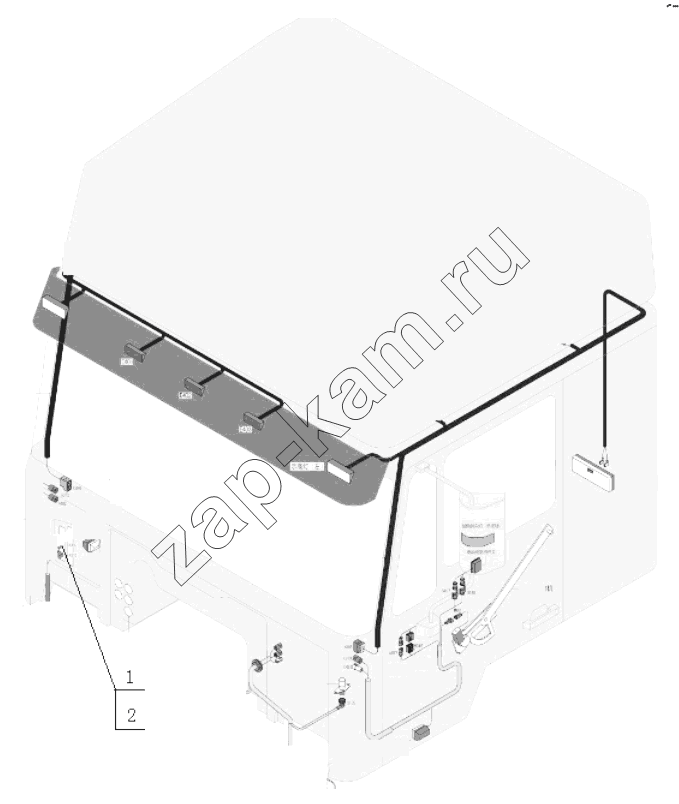 Схема/чертеж: CABIN WIRING / Shaanxi Shacman SX4255DV385