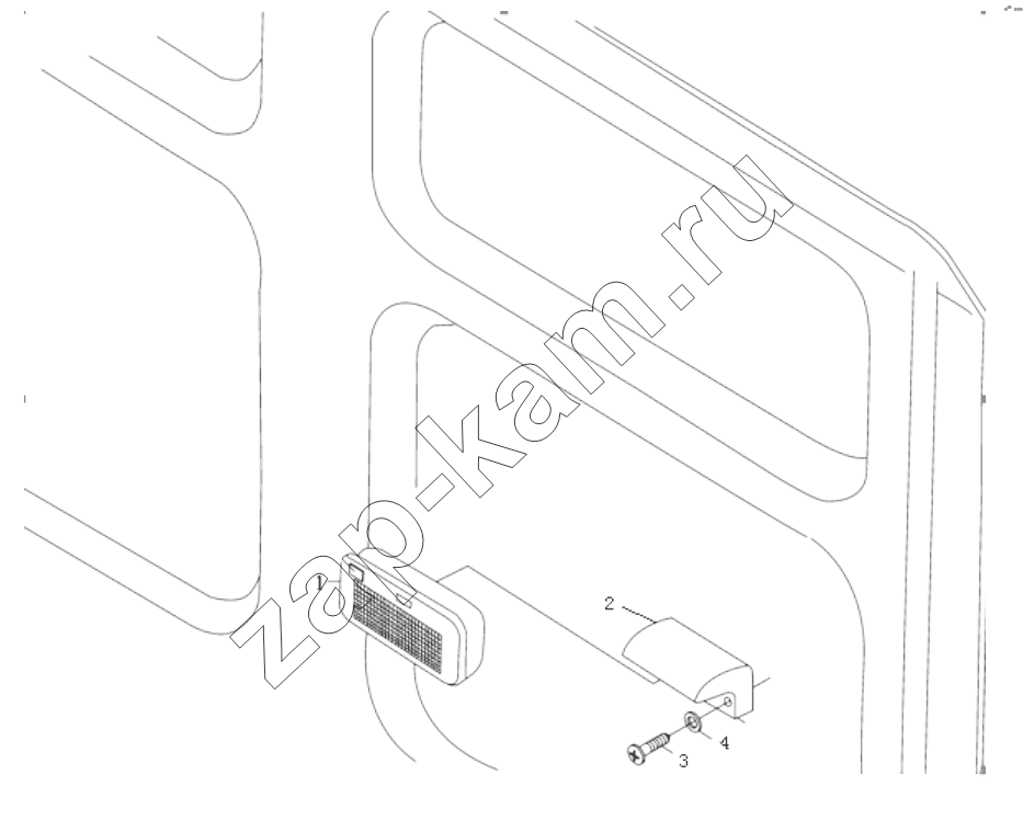 Схема/чертеж: FLOODLIGHT ON REAR PANNEL / Shaanxi Shacman SX4255DV385