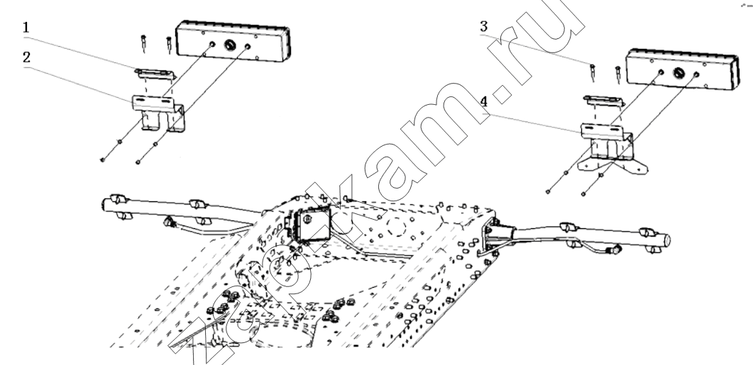 Схема/чертеж: REAR LIGHT BRACKET / TRACTOR / F2000 / Shaanxi Shacman SX4255DV385