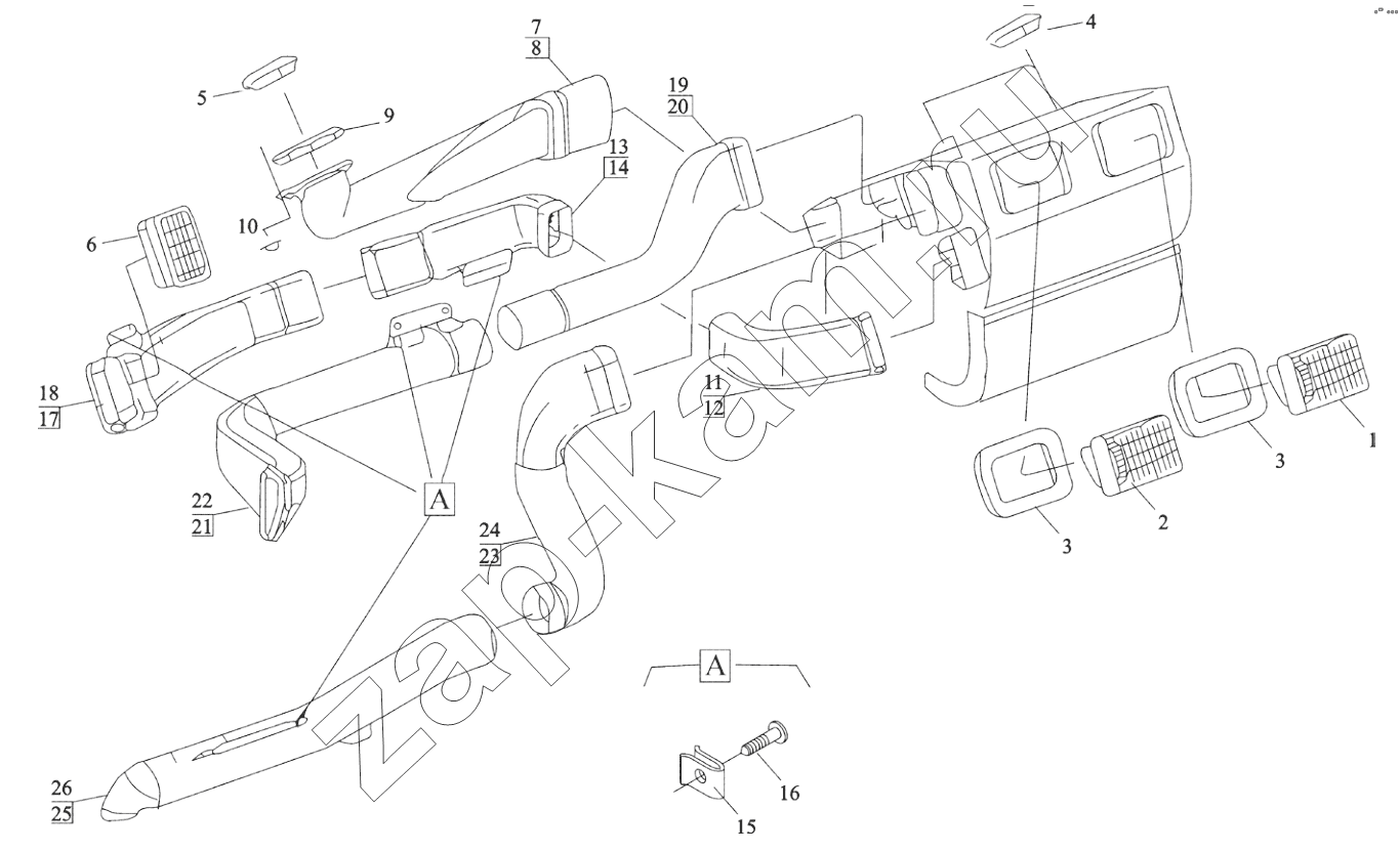 Схема/чертеж: AIR DUCT / Shaanxi Shacman SX4255DV385
