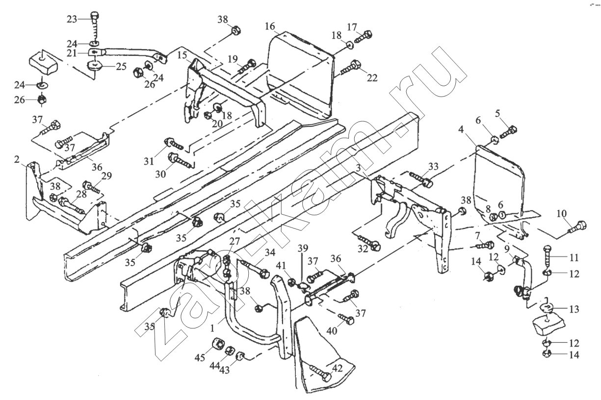 Схема/чертеж: FOOT PANEL BRACKET / Shaanxi Shacman SX4255DV385