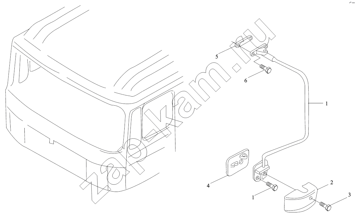 Схема/чертеж: REARVIEW MIRROR LEFT BRACKET / Shaanxi Shacman SX4255DV385