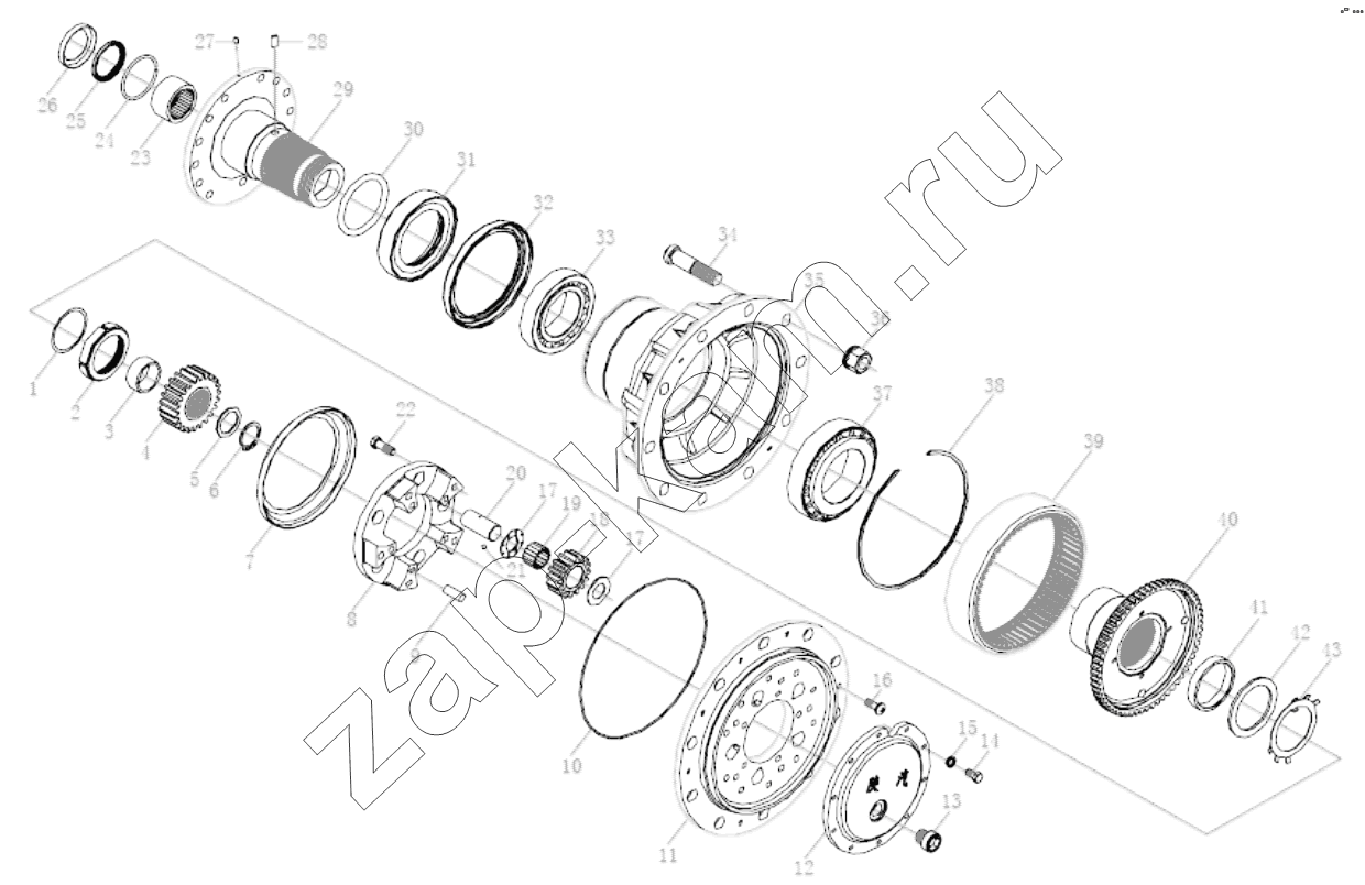 Схема/чертеж: PLANETARY GEAR REDUCER / Shaanxi Shacman SX4255DV385