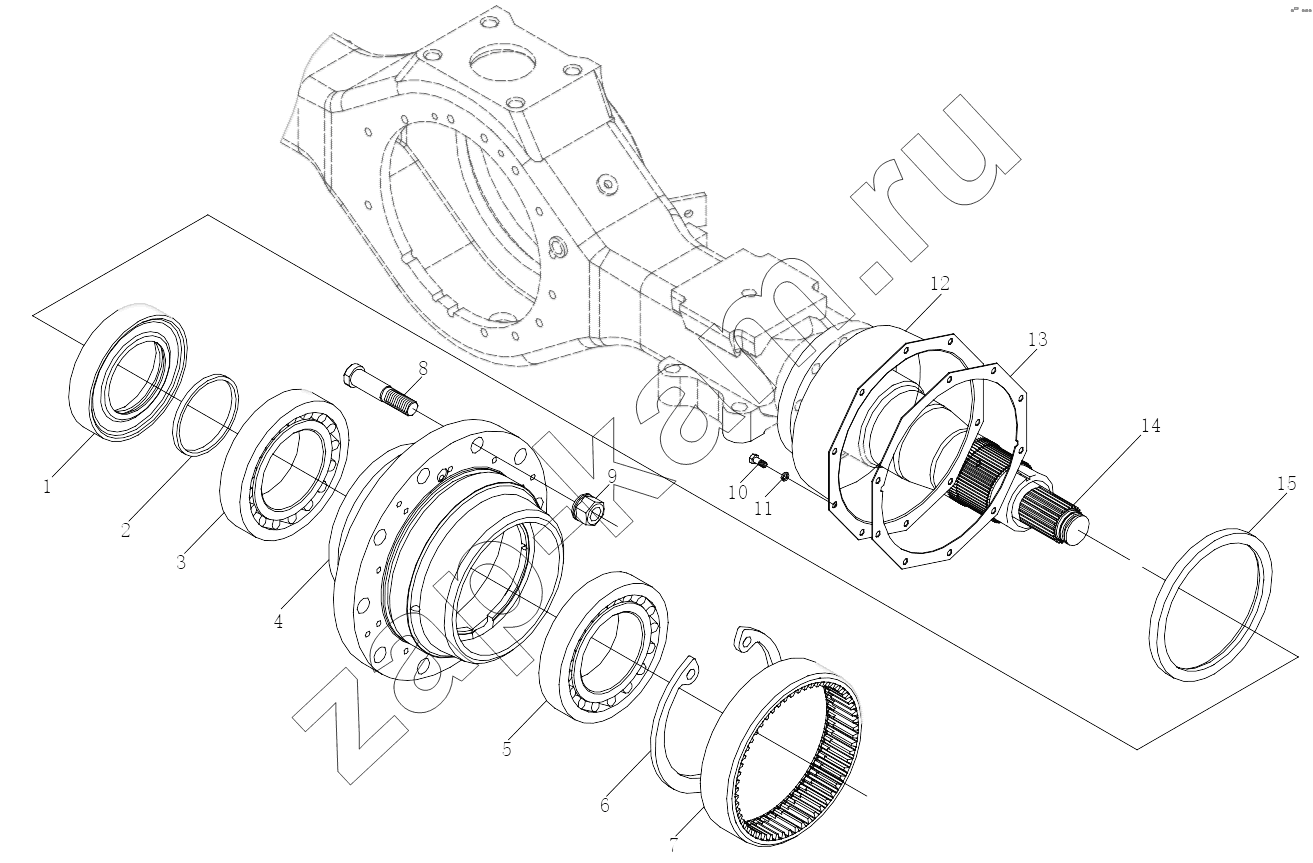 Схема/чертеж: STR TRANSAXLE WHEEL PLANETARY REDUCER I / Shaanxi Shacman SX4255DV385