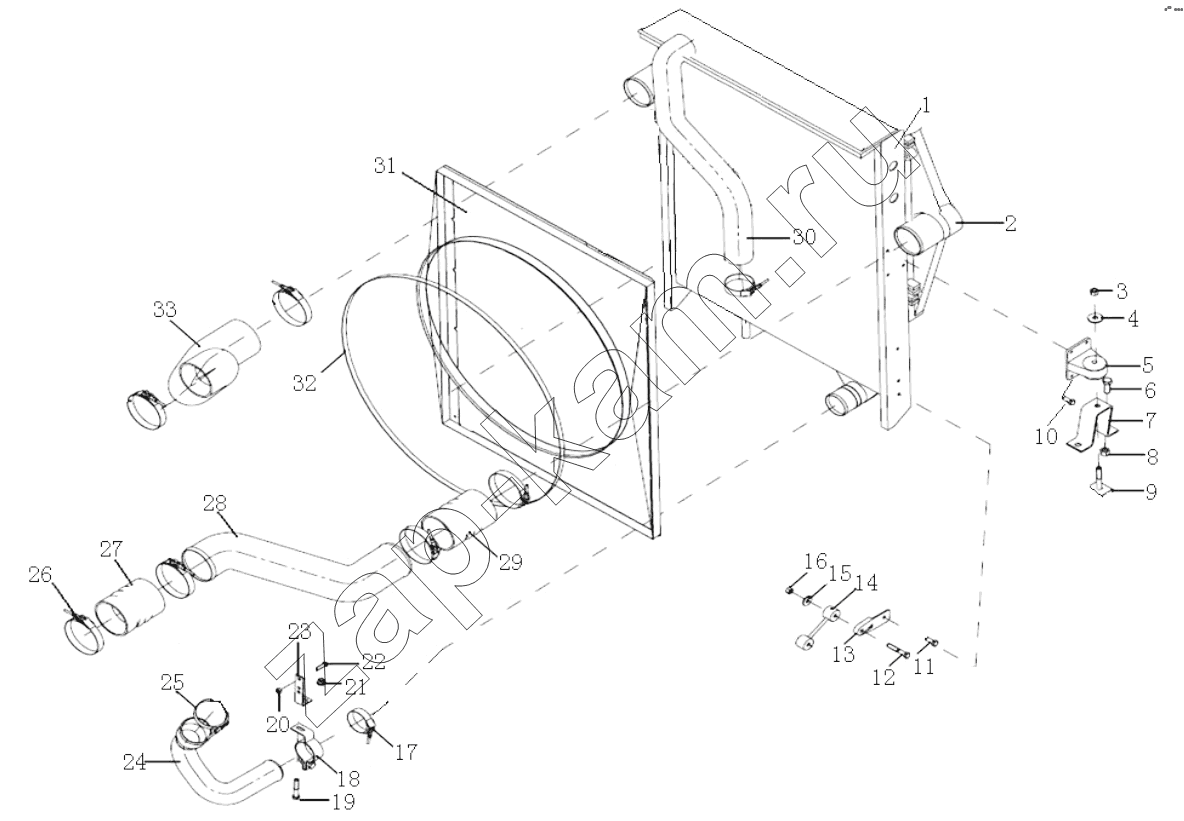Схема/чертеж: COOLER SYSTEM (F3000/WP12) / Shaanxi Shacman SX4255DV385