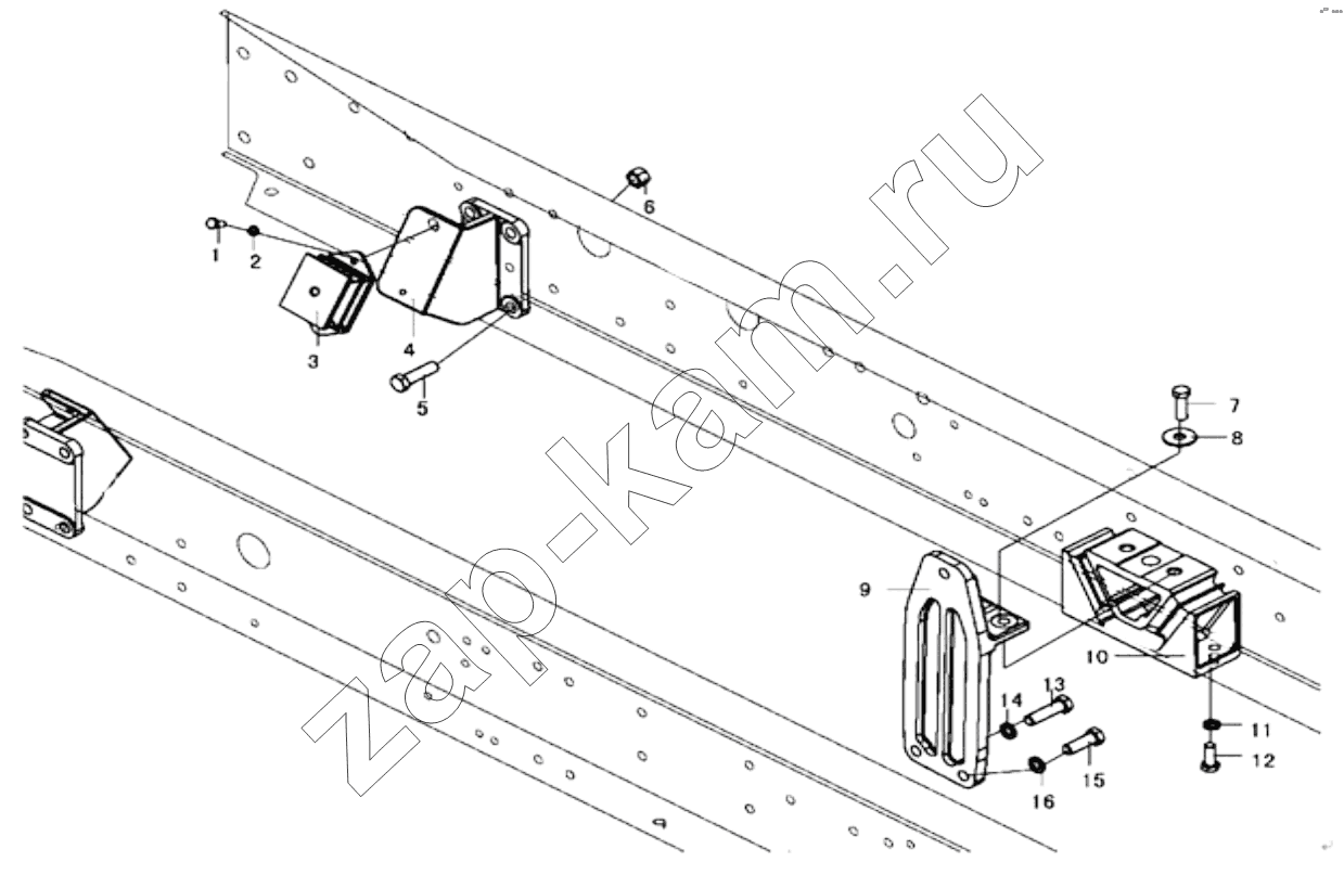 Схема/чертеж: ENGINE SUSPENSION / Shaanxi Shacman SX4255DV385
