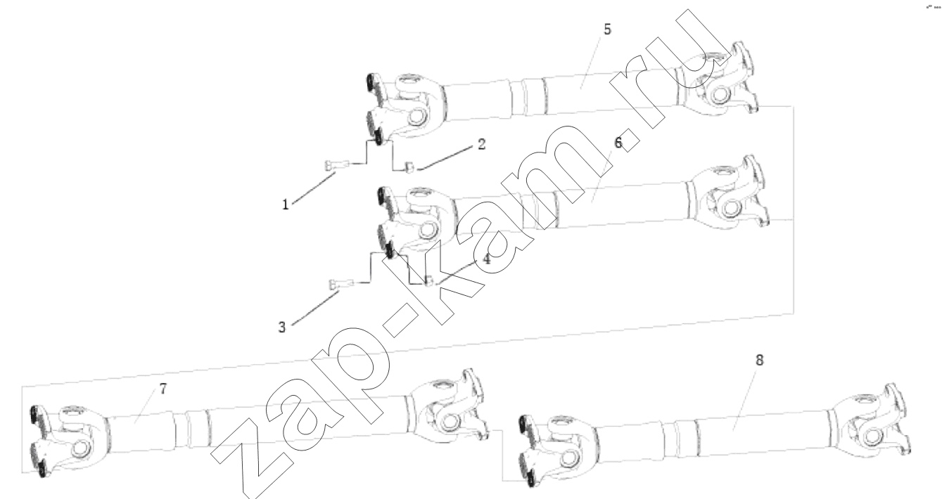 Схема/чертеж: PROPELLER SHAFT / Shaanxi Shacman SX4255DV385