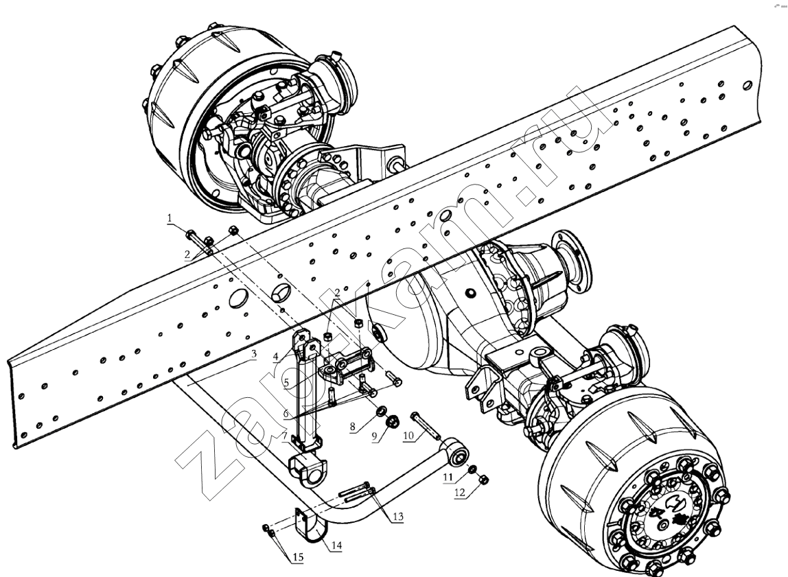 Схема/чертеж: FRONT STABILIZER ASSY (DC93259680107) / Shaanxi Shacman SX4255DV385