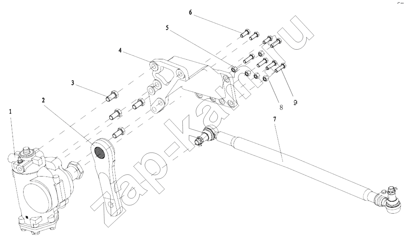 Схема/чертеж: SINGLE SHAFTS STEERING TRANSMISSION DEVIC / Shaanxi Shacman SX4255DV385