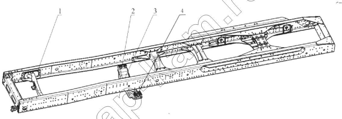Схема/чертеж: FRAME AUXILIARY BEAM / Shaanxi Shacman SX4255DV385
