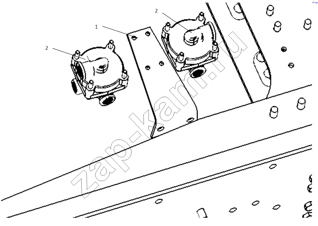 Схема/чертеж: RELAY VALVE FIXING (I) / Shaanxi Shacman SX4255DV385