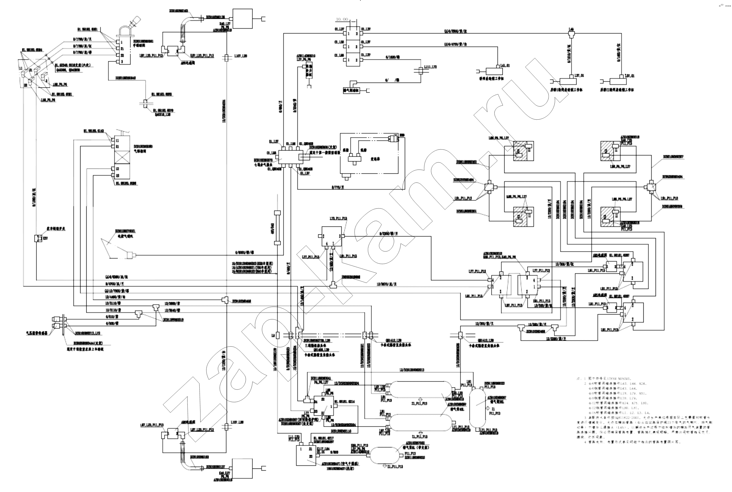 Схема/чертеж: AIR LINE DIAGRAM / Shaanxi Shacman SX4255DV385