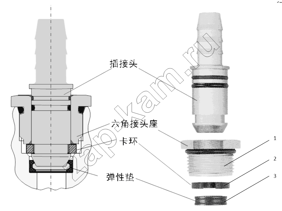 Схема/чертеж: CONNECTING PARTS,LINE & NIPPLE JOINT / Shaanxi Shacman SX4255DV385