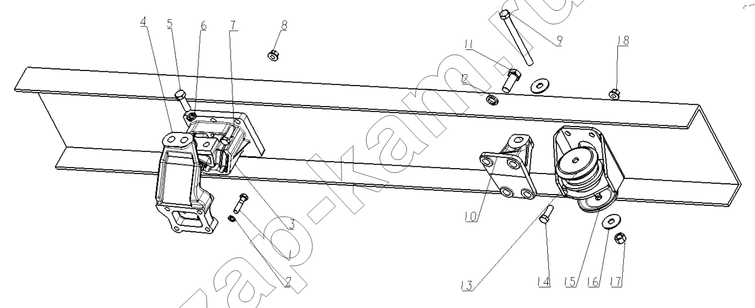 Схема/чертеж: ENGINE SUSPENSION / Shaanxi Shacman SX42564V324 (X3000)