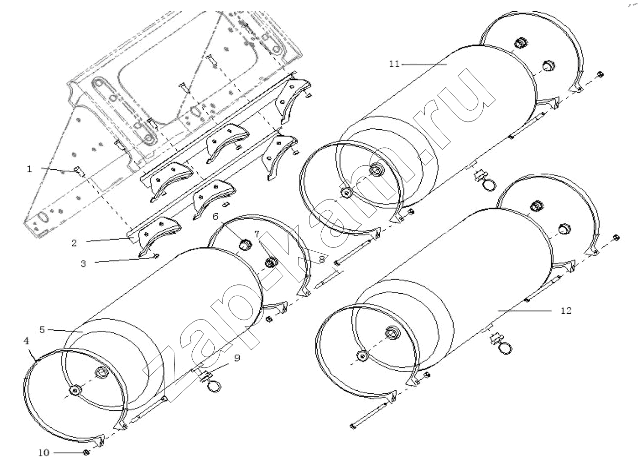 Схема/чертеж: AIR TANK FIXING (B3) / Shaanxi Shacman SX42564V324 (X3000)