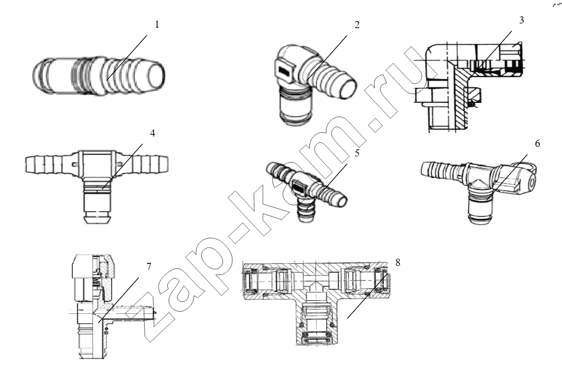 Схема/чертеж: CONNECTING PARTS,LINE & NIPPLE JOINT / Shaanxi Shacman SX42564V324 (X3000)