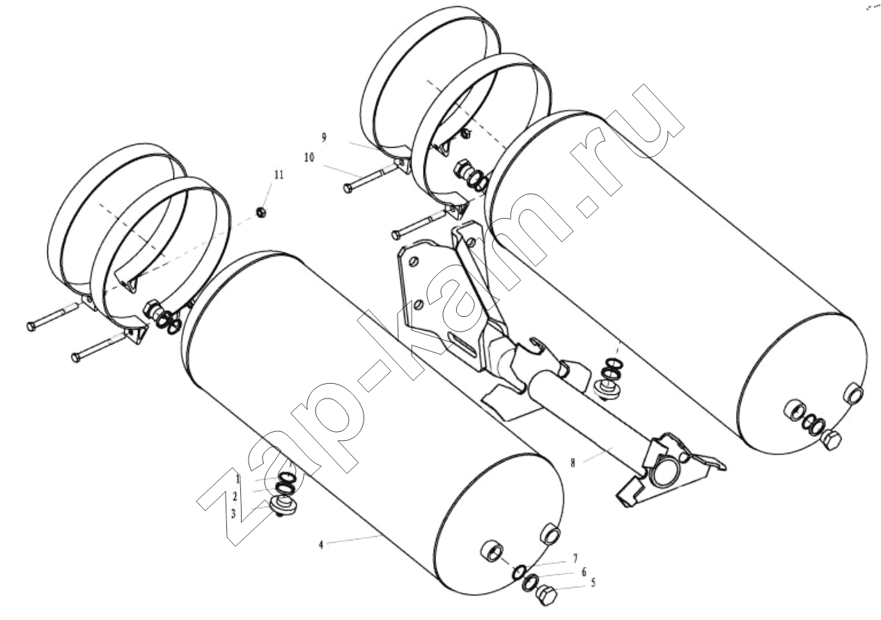 Схема/чертеж: AIR TANK FIXING (C2) / Shaanxi Shacman SX42564V324 (X3000)