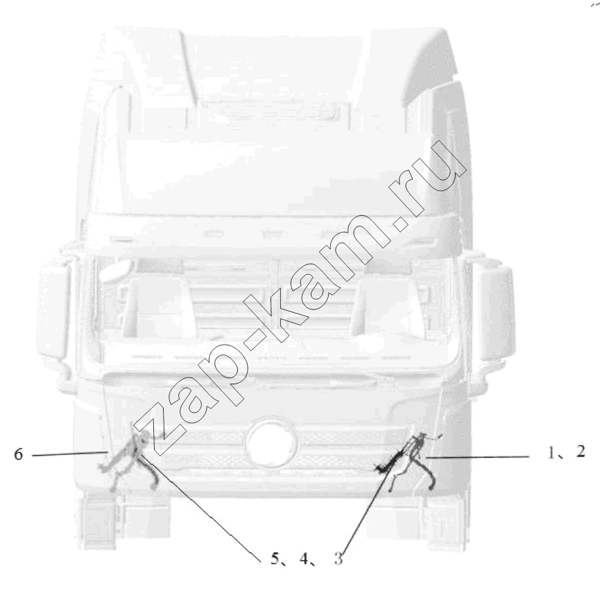 Схема/чертеж: LOOMS ON CAB OUTER / Shaanxi Shacman SX42564V324 (X3000)