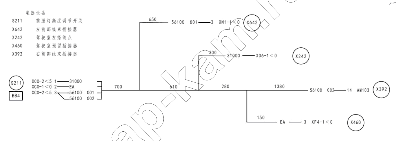 Схема/чертеж: ADDITIONAL WIRING HARNESS / Shaanxi Shacman SX42564V324 (X3000)