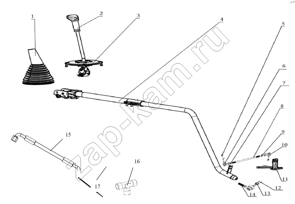 Схема/чертеж: SHIFTING DEVICE / Shaanxi Shacman SX42564V324 (X3000)