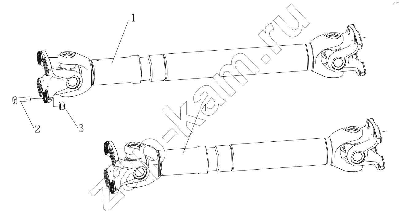 Схема/чертеж: PROPELLER SHAFT SYSTEM / Shaanxi Shacman SX42564V324 (X3000)