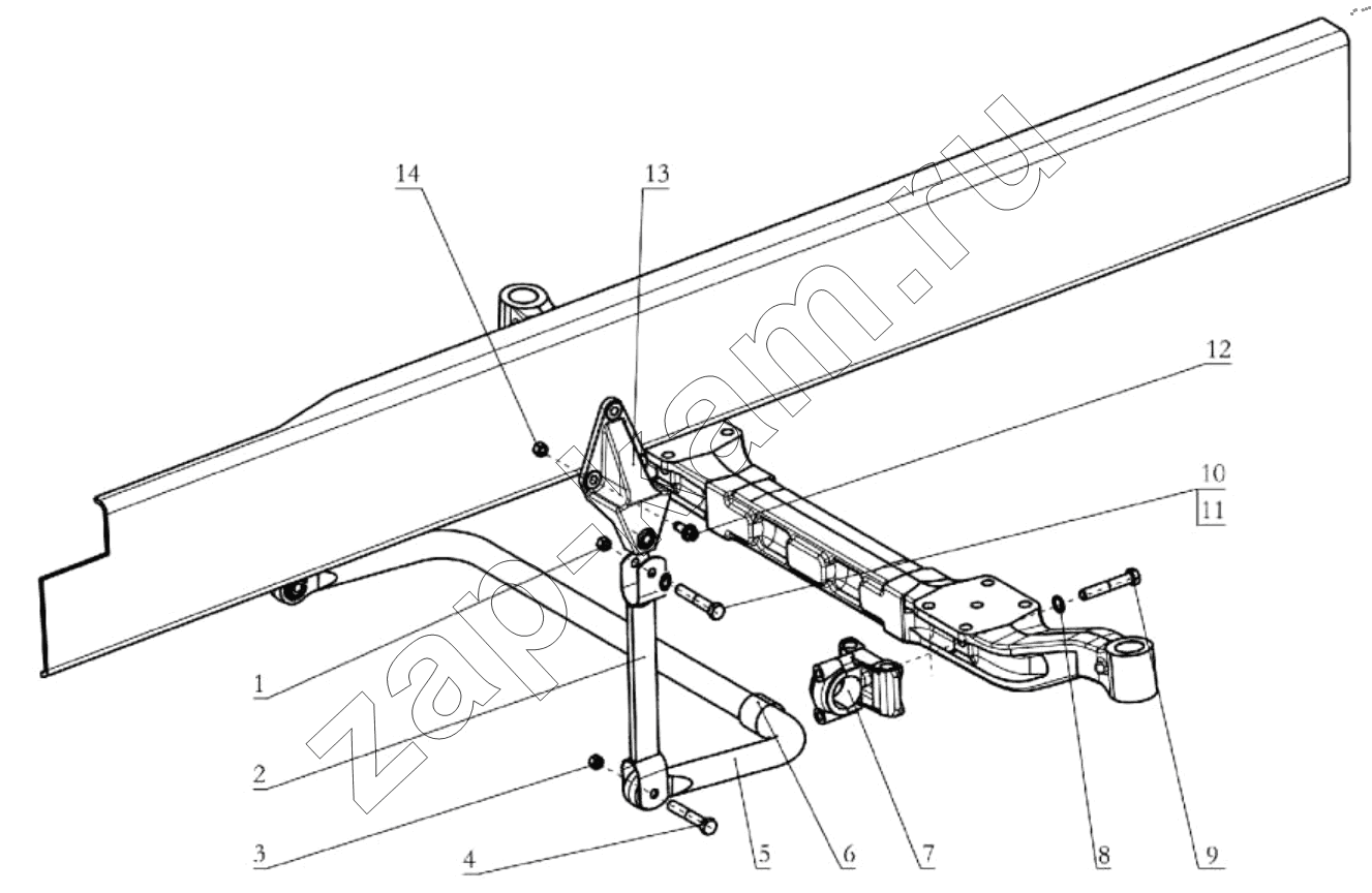 Схема/чертеж: FRONT STABILIZER ASSY (DC95259680129) / Shaanxi Shacman SX42564V324 (X3000)