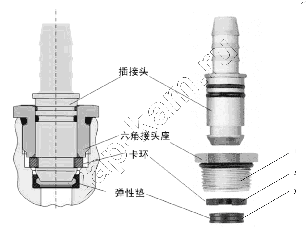 Схема/чертеж: CONNECTING PARTS, LINE & NIPPLE JOINT / Shaanxi Shacman SX42564V324 (X3000)