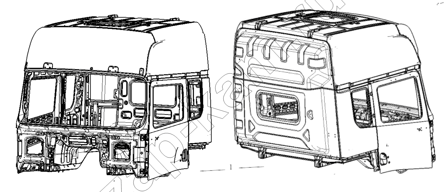 Схема/чертеж: HIGH ROOF BIW / Shaanxi Shacman SX42564V324 (X3000)