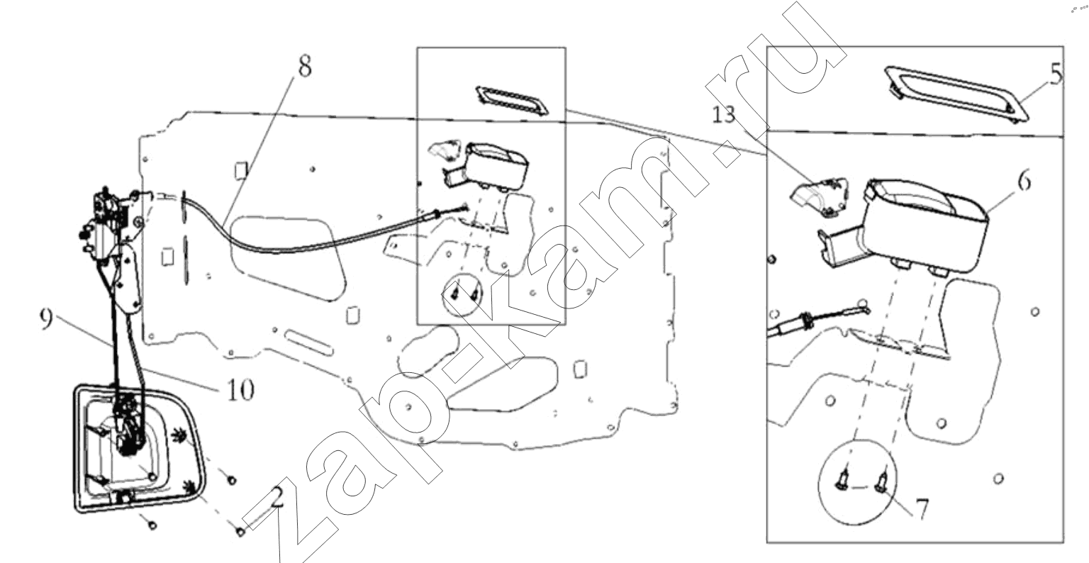 Схема/чертеж: LEFT DOOR LOCK SYSTEM / Shaanxi Shacman SX42564V324 (X3000)