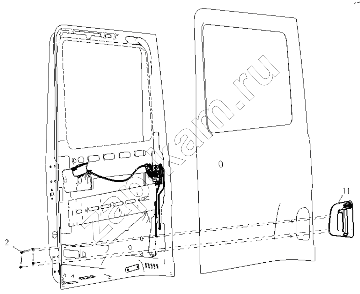 Схема/чертеж: LEFT DOOR LOCK SYSTEM / Shaanxi Shacman SX42564V324 (X3000)