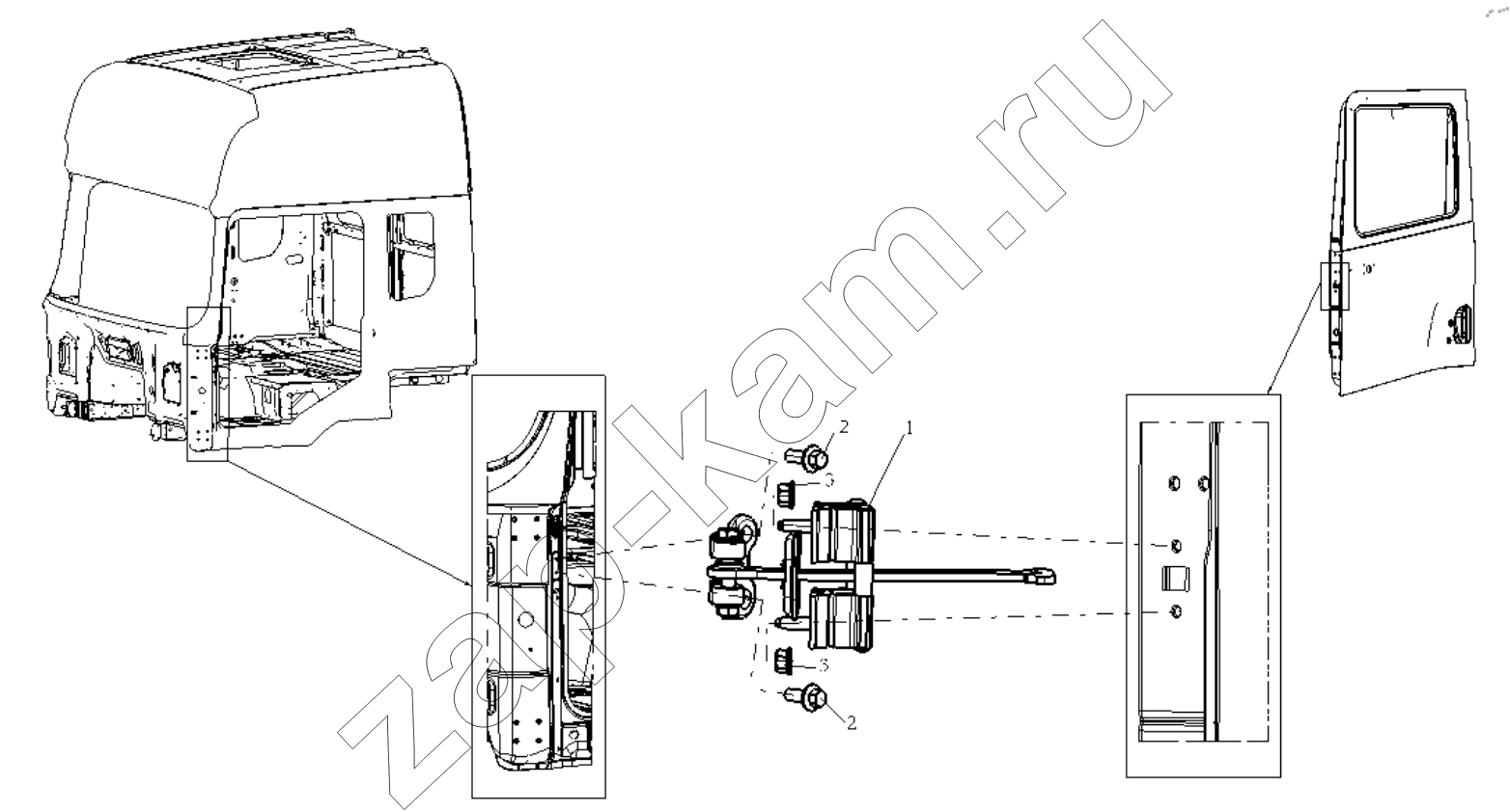 Схема/чертеж: LEFT DOOR LIMIT / Shaanxi Shacman SX42564V324 (X3000)