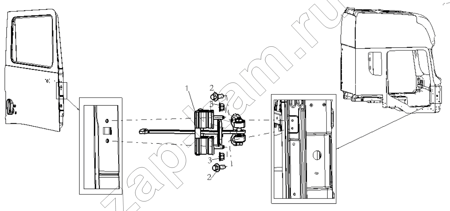 Схема/чертеж: RIGHT DOOR LIMIT / Shaanxi Shacman SX42564V324 (X3000)