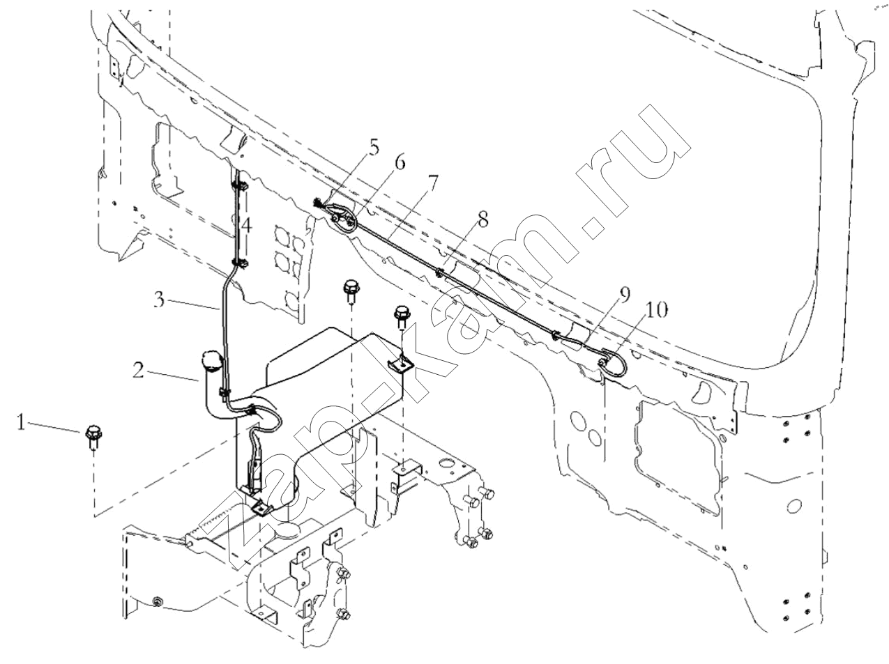 Схема/чертеж: WINDSCREEN RINSE SYSTEM/LEFT / Shaanxi Shacman SX42564V324 (X3000)