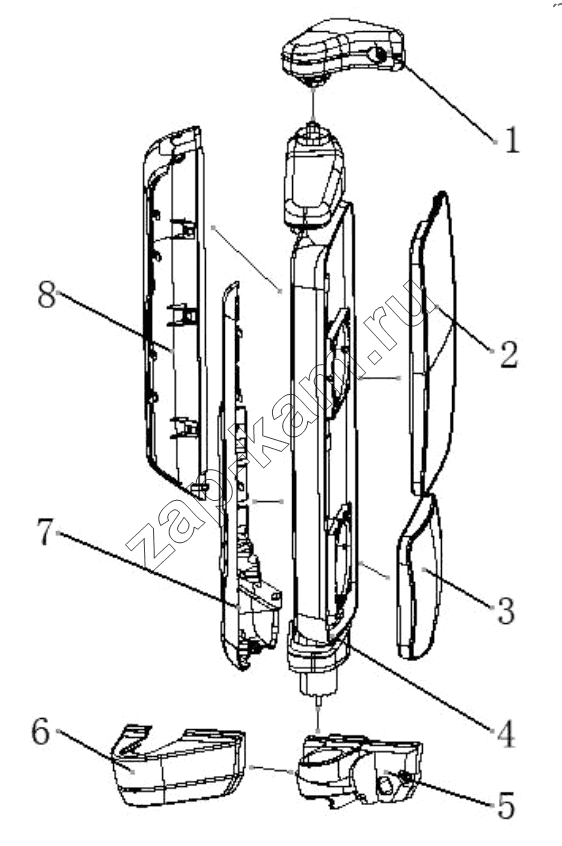 Схема/чертеж: LEFT VIEW MIRROR / Shaanxi Shacman SX42564V324 (X3000)