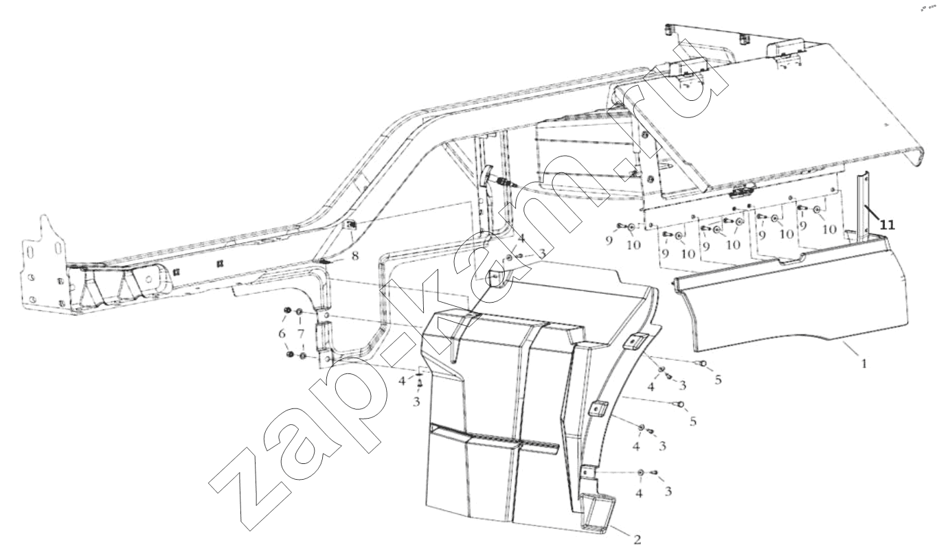 Схема/чертеж: LEFT FENDER / Shaanxi Shacman SX42564V324 (X3000)