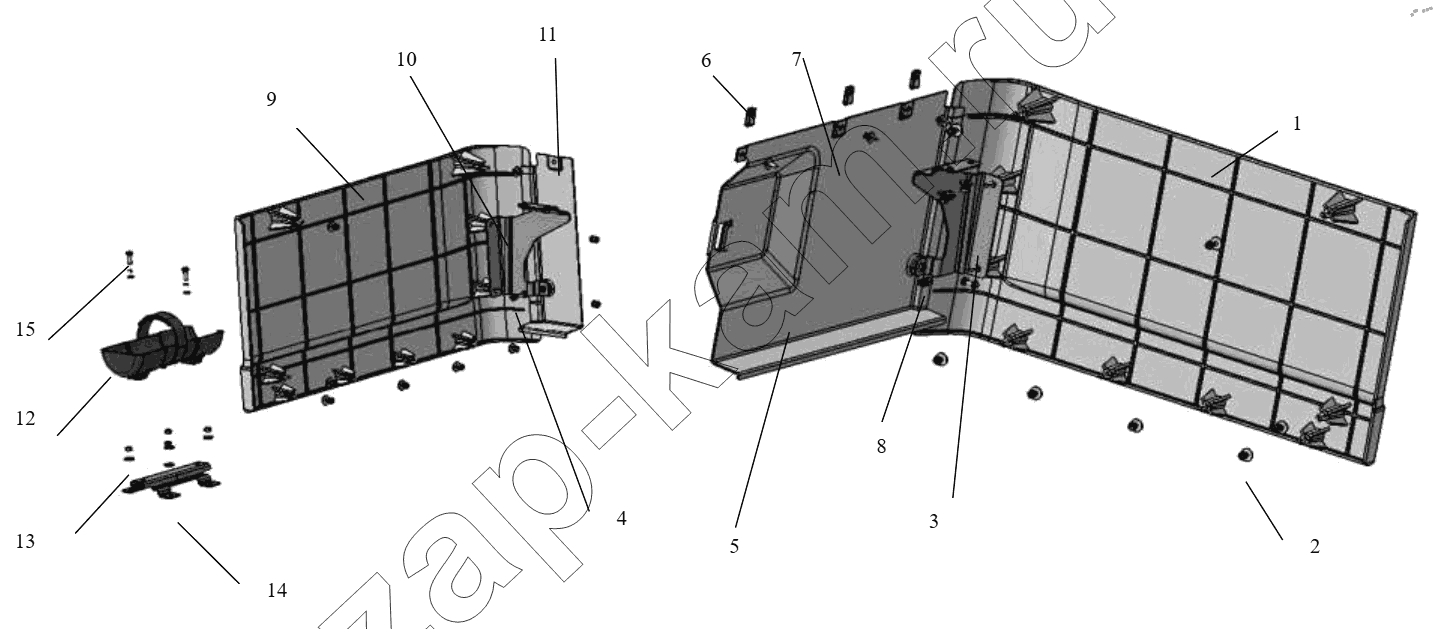 Схема/чертеж: MUDGUARDS / Shaanxi Shacman SX42564V324 (X3000)