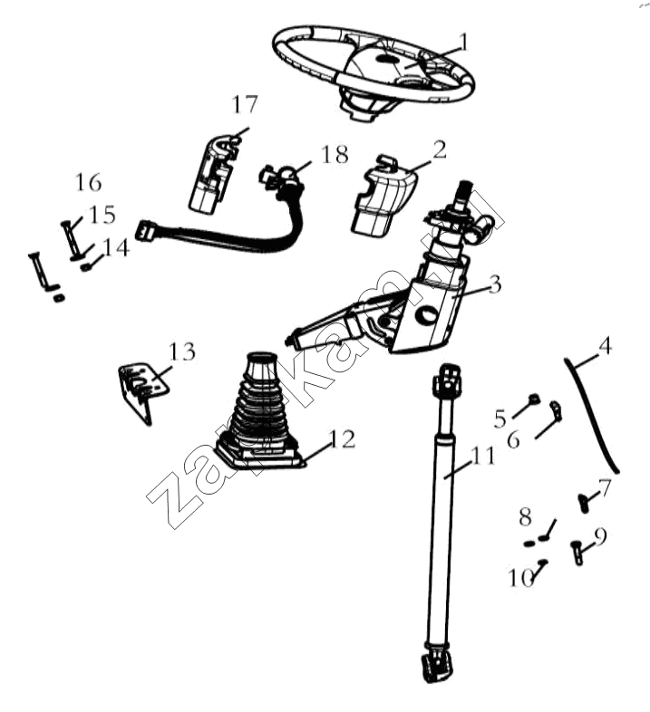 Схема/чертеж: STEERING COLUMN ADJUSTABLE / Shaanxi Shacman SX42564V324 (X3000)