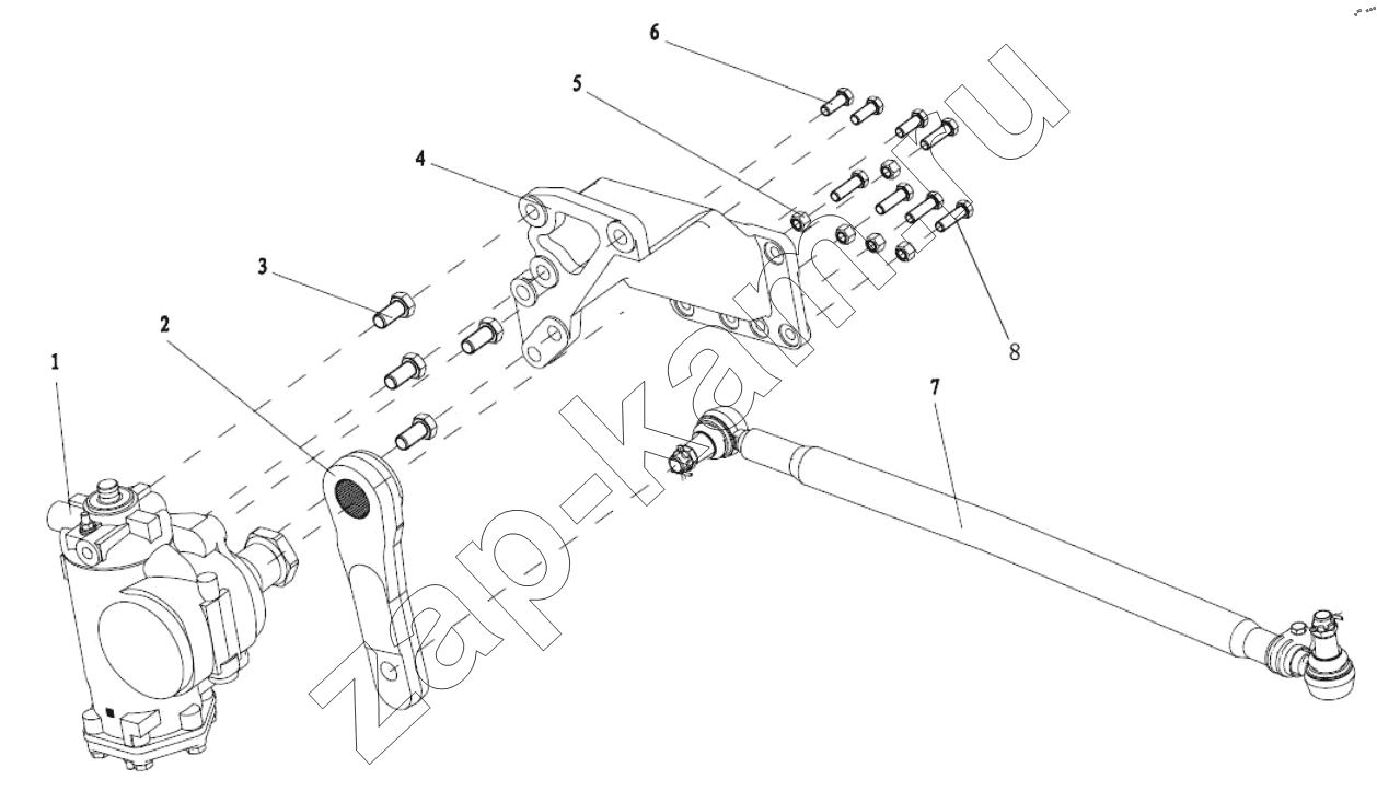 Схема/чертеж: SINGLE SHAFTS STEERING TRANSMISSION DEVICE / Shaanxi Shacman SX42564V324 (X3000)