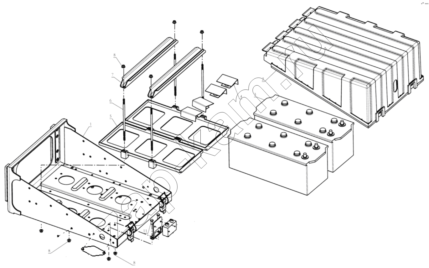 Схема/чертеж: BATTERY BOX / Shaanxi Shacman SX4256NT324