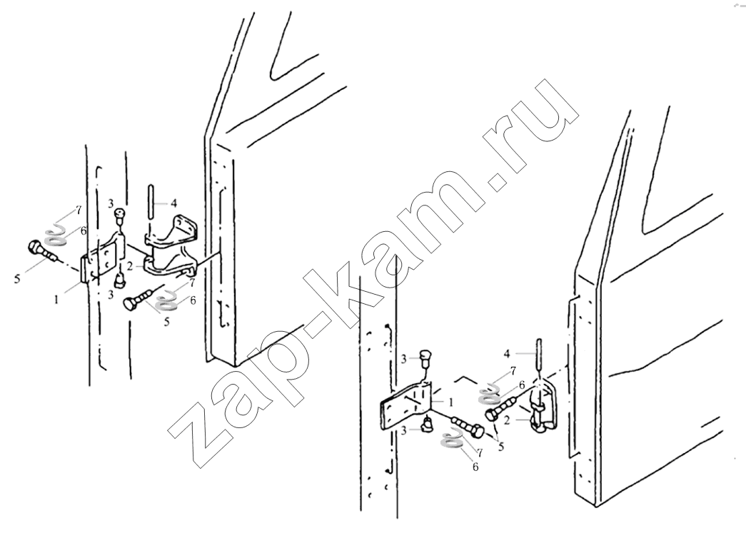 Схема/чертеж: DOOR HINGE LEFT AND RIGHT / Shaanxi Shacman SX4256NT324