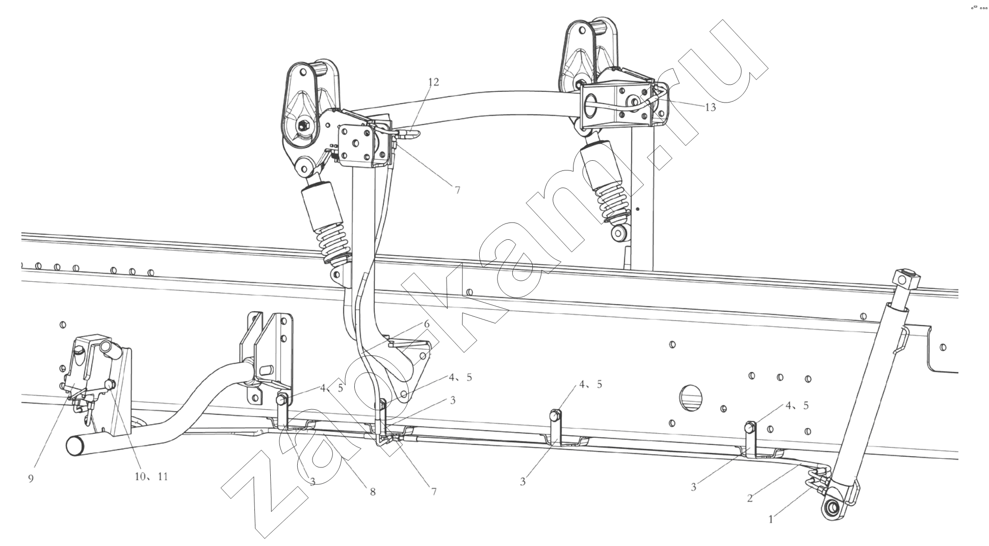 Схема/чертеж: CAB HYDRAULIC FLIP SYSTEM / Shaanxi Shacman SX4256NT324