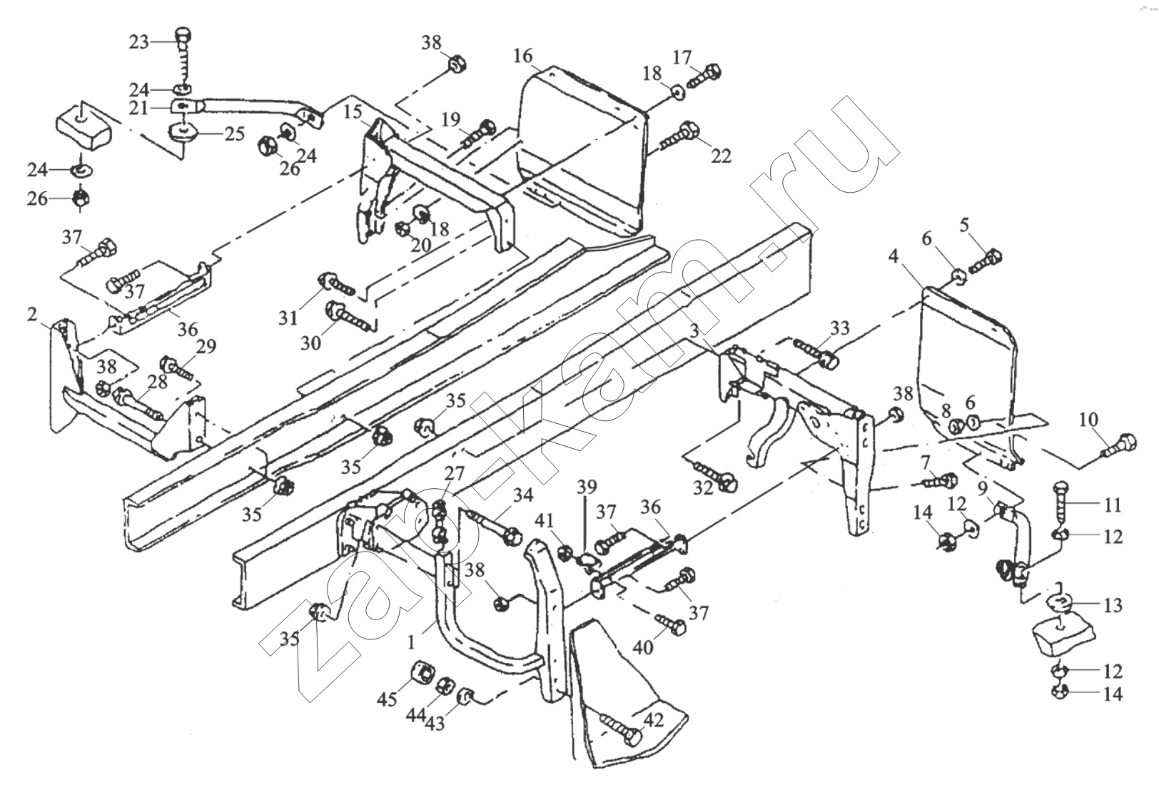 Схема/чертеж: FOOT PANEL BRACKET / Shaanxi Shacman SX4256NT324
