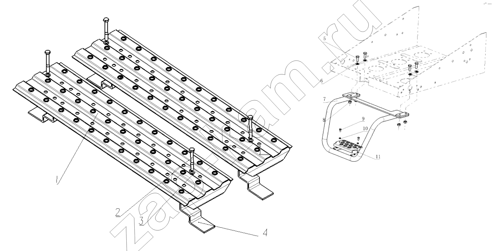 Схема/чертеж: OPERATING FLAT ROOF AND LADDER / Shaanxi Shacman SX4256NT324