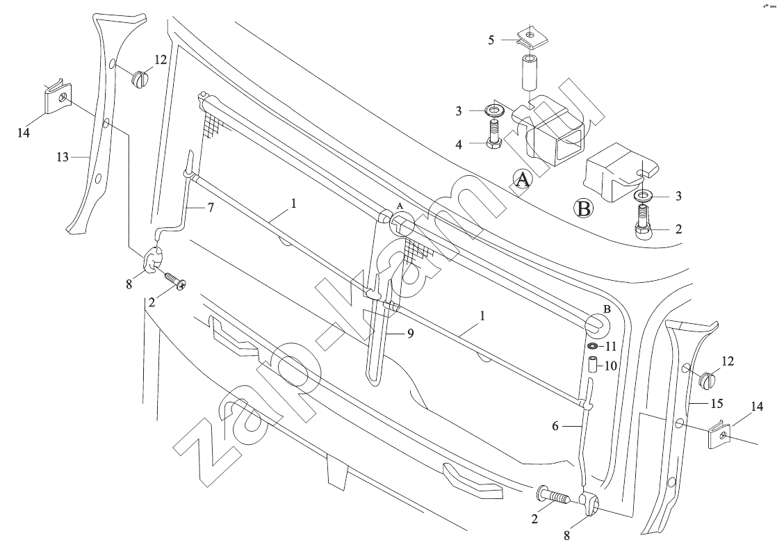 Схема/чертеж: SUN VISOR ROLLER / Shaanxi Shacman SX4256NT324