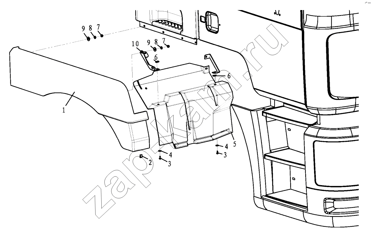 Схема/чертеж: RIGHT FENDER / Shaanxi Shacman SX4256NT324
