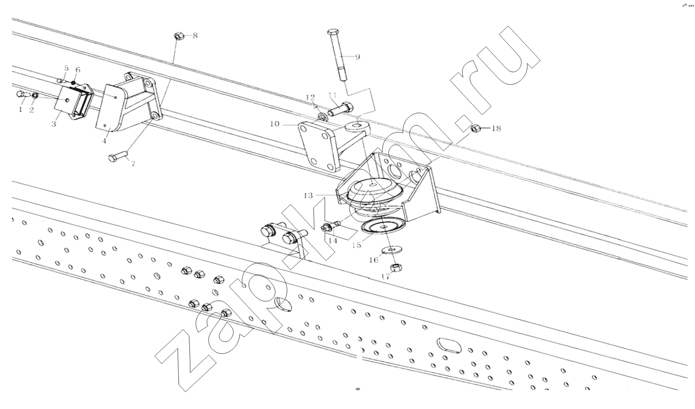 Схема/чертеж: ENGINE SUSPENSION / Shaanxi Shacman SX4256NT324