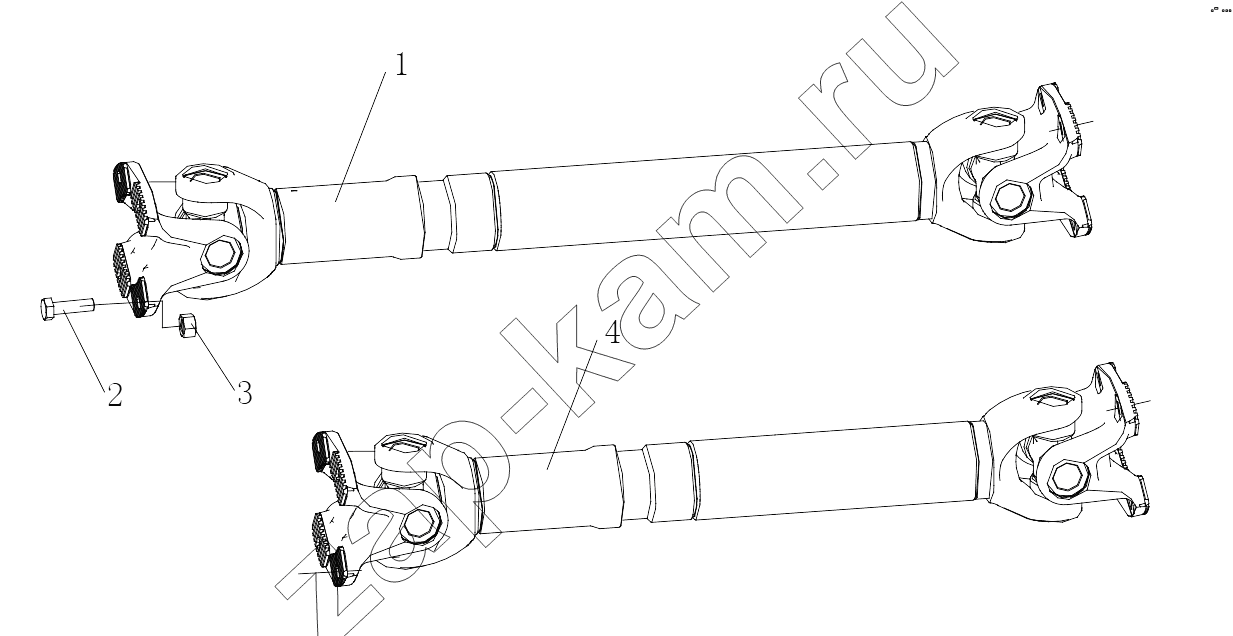 Схема/чертеж: PROPELLER SHAFT SYSTEM / Shaanxi Shacman SX4256NT324