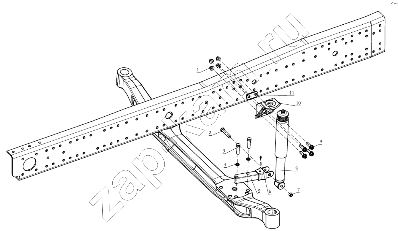 Схема/чертеж: FRONT SHOCK ABSORBER (DC95259680214) / Shaanxi Shacman SX4256NT324