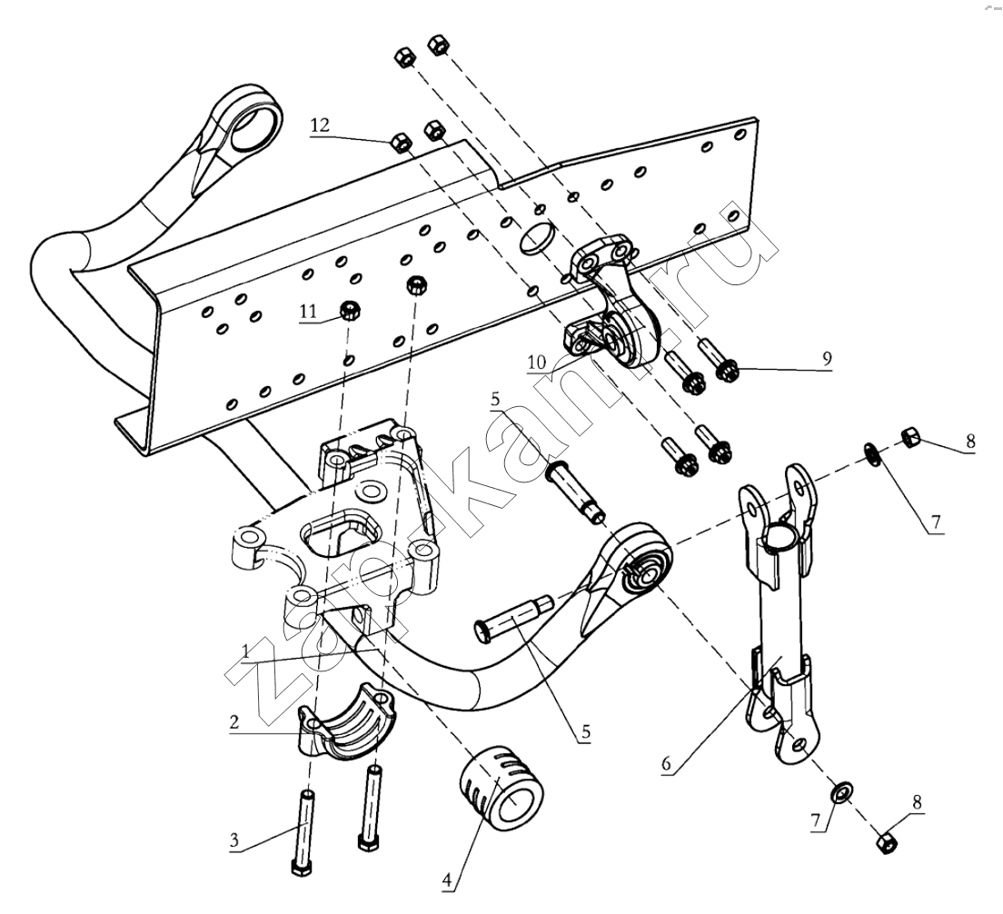 Схема/чертеж: REAR STABILIZER ASSY (DC95259680214) / Shaanxi Shacman SX4256NT324