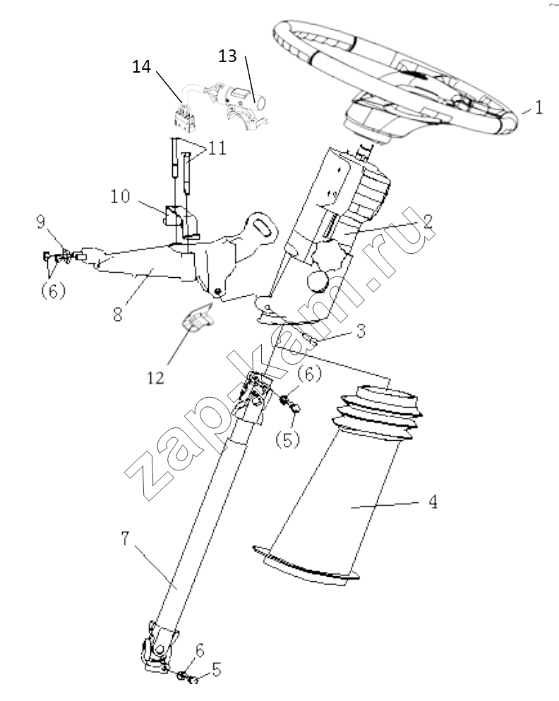 Схема/чертеж: STEERING COLUMN ADJUSTABLE / Shaanxi Shacman SX4256NT324